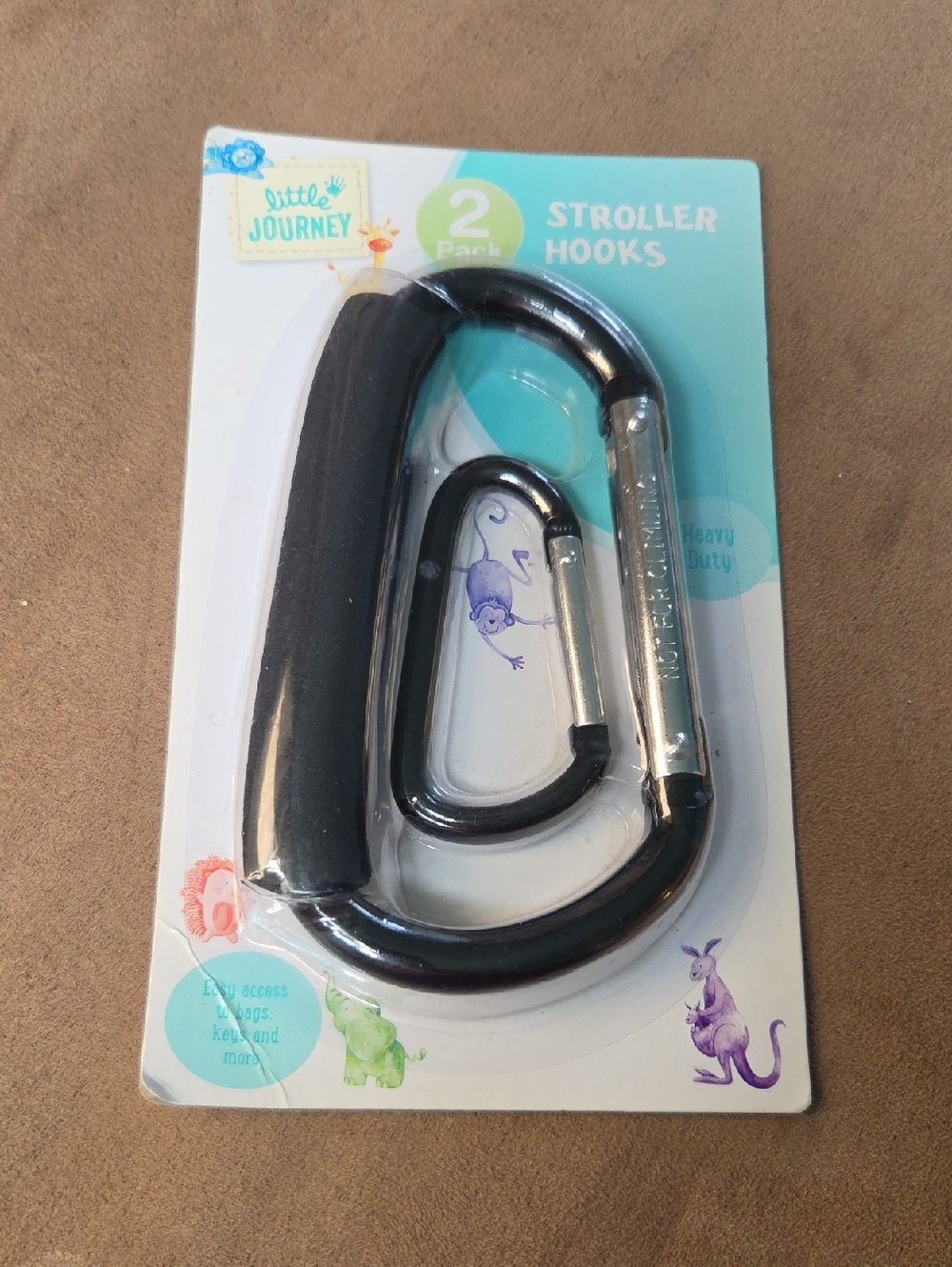 Little Journey Stroller Hooks - Accessory Black (2 Pack)